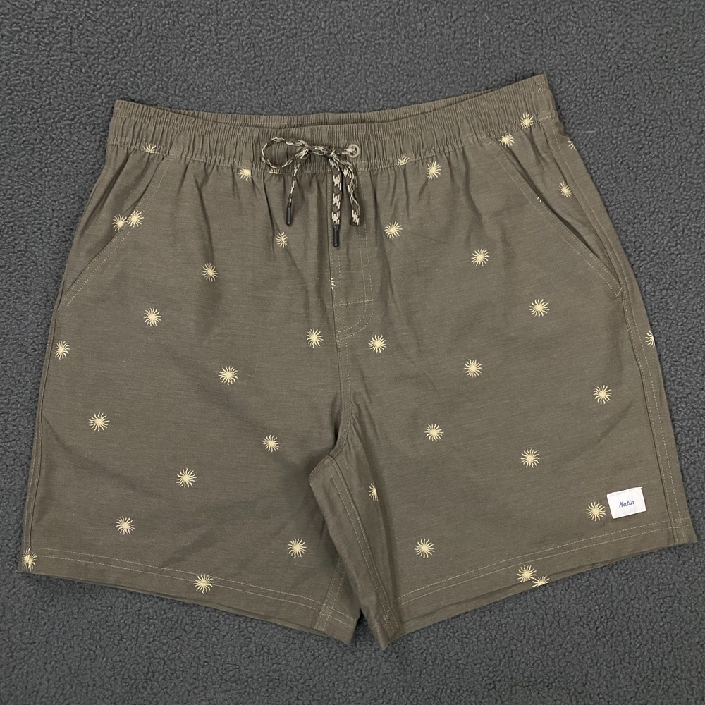 Katin Swim Shorts Mens Medium Sun Star Stretch Hybrid Mesh Lined Trunks NWOT